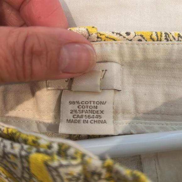 J. Crew yellow white paisley print shorts size 2 - Picture 5 of 5